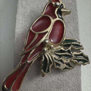 Cardinal Brooch